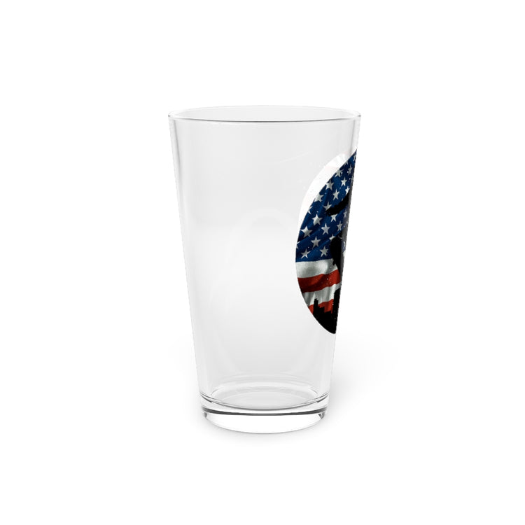 Beer Glass Pint 16oz  Patriotic Usa Flag American Skateboarding Leisure Fan Extreme