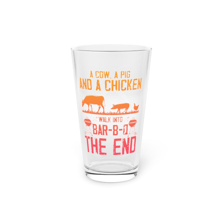 Beer Glass Pint 16oz  Novelty Grilling BBQ Poultry Sausage Ketogenic Foodie Lover Humorous Barbecue