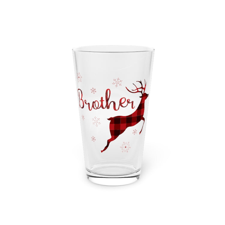 Beer Glass Pint 16oz Christmas Reindeer Family