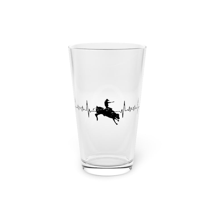 Beer Glass Pint 16oz Humorous Rodeo Ranch Lover Bucking Equestrianism Enthusiast Novelty Cowman