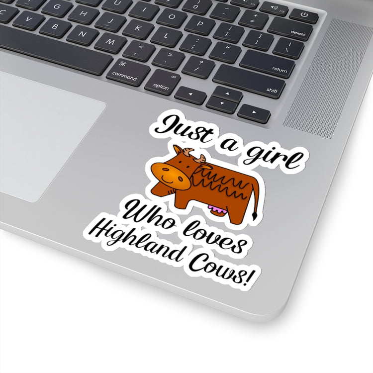Sticker Decal Novelty Just A Girl Who Loves Cows  Funny Cattle Stickers For Laptop Car
