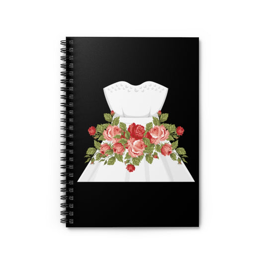 Spiral Notebook Hilarious Wedding Dresses Engagements Mockery Illustration Humorous Flowery Gowns Sarcastic Graphic Pun