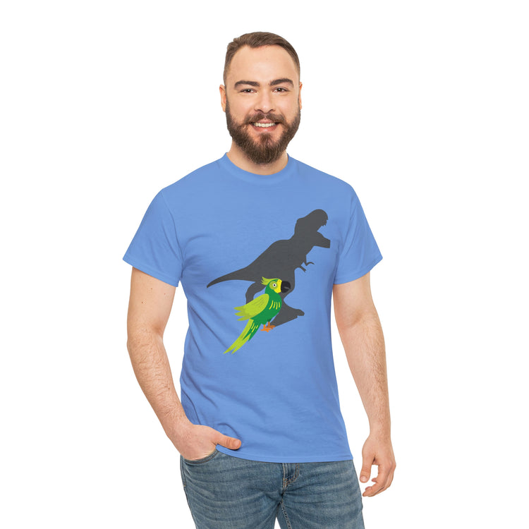 Shirt Funny Screaming Parrot Courageous Dinos Cockatiel Bird Dinosaur Animal Comical T-Shirt Unisex Heavy Cotton Tee