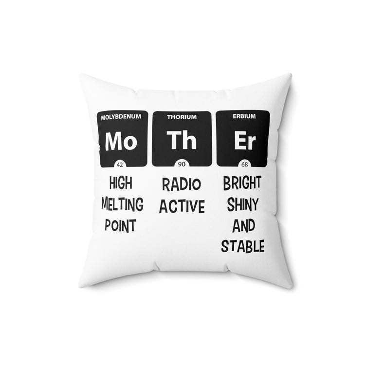 Mother Periodic Table Baby Bump Future Mom Shirt Spun Polyester Square Pillow