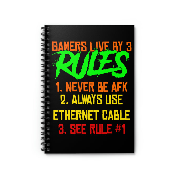 Spiral Notebook Hilarious Nostalgic Player 3 Rules Gamer Games Techie Lover Novelty Amusement Enthusiast