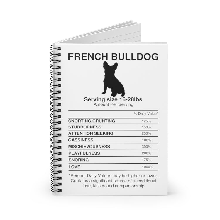 Spiral Notebook Funny French Bulldogs Dog Pet Lover Distressed Doggie Dad Hilarious Doggos Parents Devotee Illustration Dogs