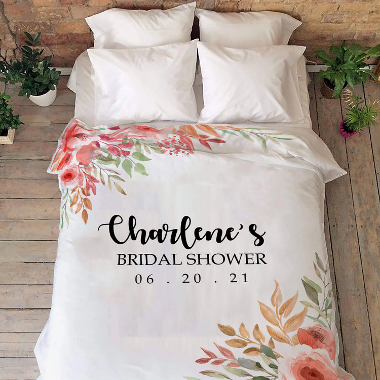 Custom Name Date Bridal Shower Blanket