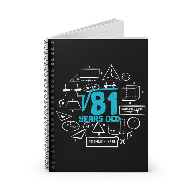 Humorous Square Root 9th Birthdays Graphic Tee Shirt Gift | Hilarious Kiddie Celebrations Boys Girls T Shirt Spiral Notebook - Ruled Line