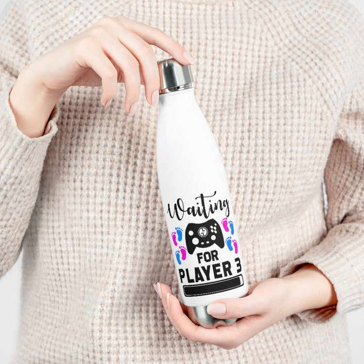 20oz Insulated Bottle  Waiting For Player Three Funny Maternity