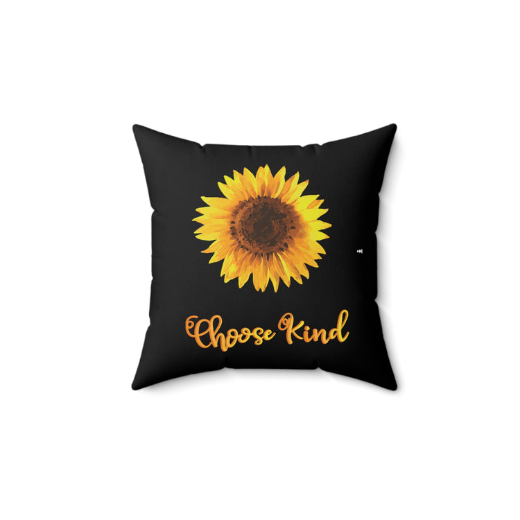 Sunflower choose kind Awareness Autism Spun Polyester Square Pillow