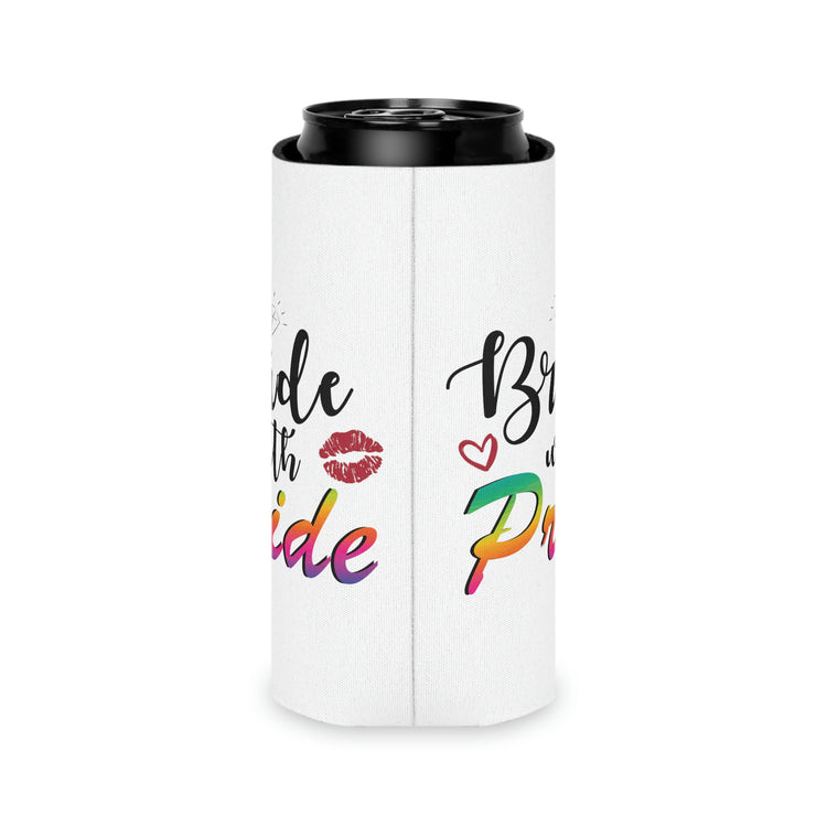 Beer Can Cooler Sleeve Humorous LGBTQ Bridal Appreciation Statements Graphic Supportive Bridesmaid Illustration