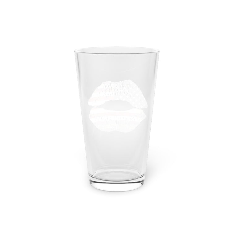 Beer Glass Pint 16oz  4th of July Lips 4th of July