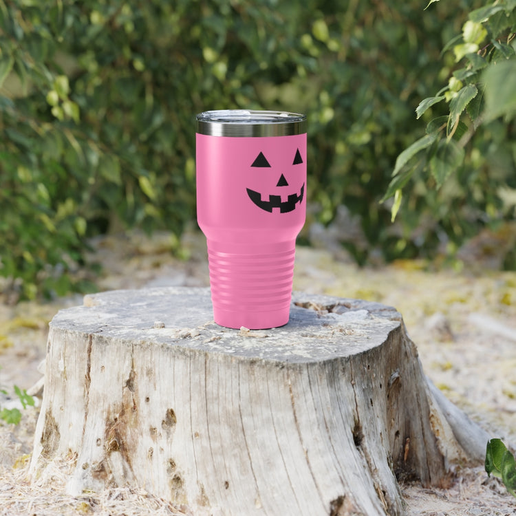 30oz Tumbler Stainless Steel Colors  Humorous Pumpkins Illustration Tricks Treats Enthusiasts Pun Hilarious Tricking