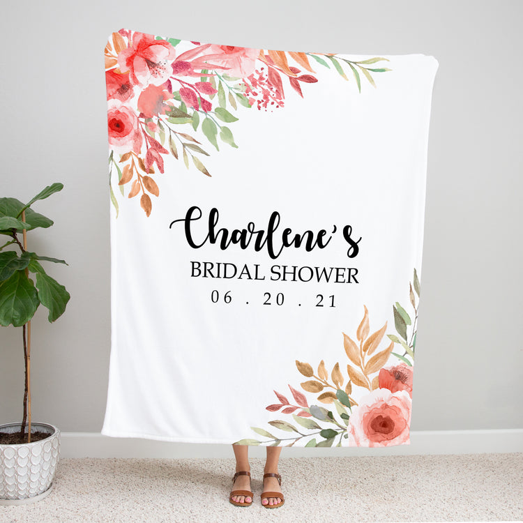 Custom Name Date Bridal Shower Blanket