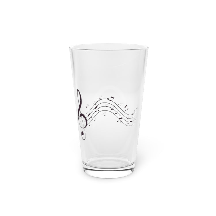 Beer Glass Pint 16oz  Novelty Melody Tunes Musician Lover Symbols Songwriters Fan Humorous