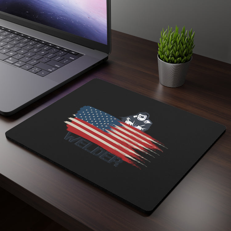 Novelty 4th Of July Freedom Pride Tee Shirt Gift Cute Patriotic Welder American Flag Graphic Men Women TShirt Rectangular Mouse Pad