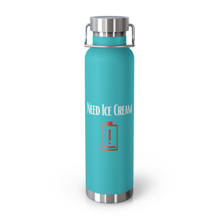 Copper Vaccum Insulated Bottle 22oz   Humorous Chilled Treats Frozen Desserts Sweets Enthusiast Novelty Sherbet Gelato Popsicle Yogurt Dairy Lover
