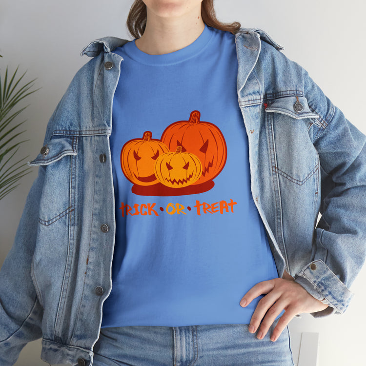 Shirt Funny Trick Or Treat Pumpkin Jack O Halloween Playful costume Lantern Graphic T-Shirt Unisex Heavy Cotton Tee