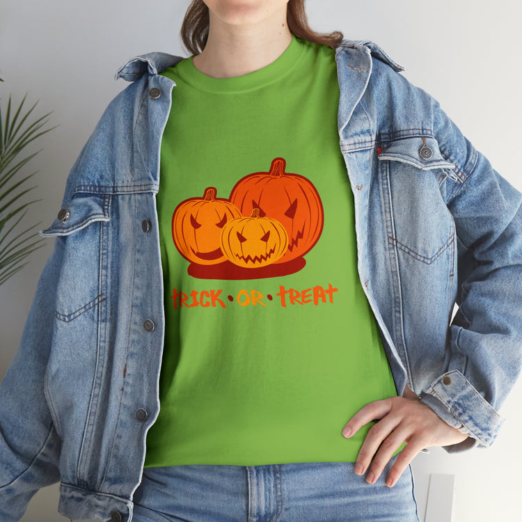 Shirt Funny Trick Or Treat Pumpkin Jack O Halloween Playful costume Lantern Graphic T-Shirt Unisex Heavy Cotton Tee