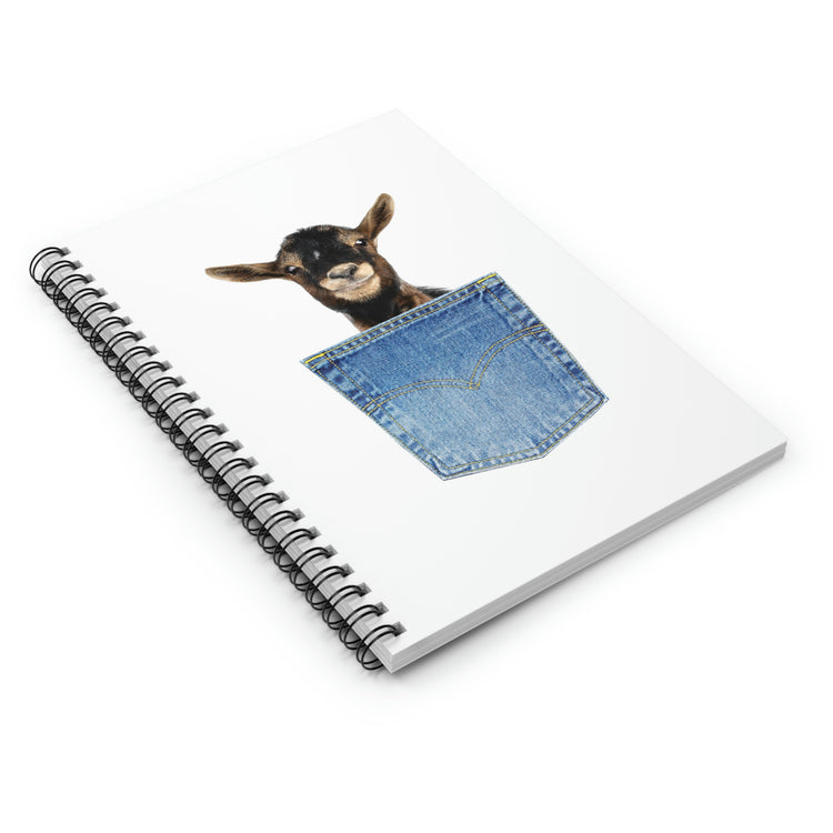 Spiral Notebook Funny Graphic Pocket Baby Goats Animal Men Women  Goats School Pocket Bab Husband