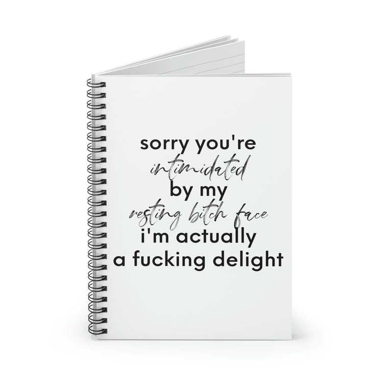 Spiral Notebook Funny If You're Intimidated By My Resting Saying Pun  Wife Sarcastic Husband Men Women Sarcasm