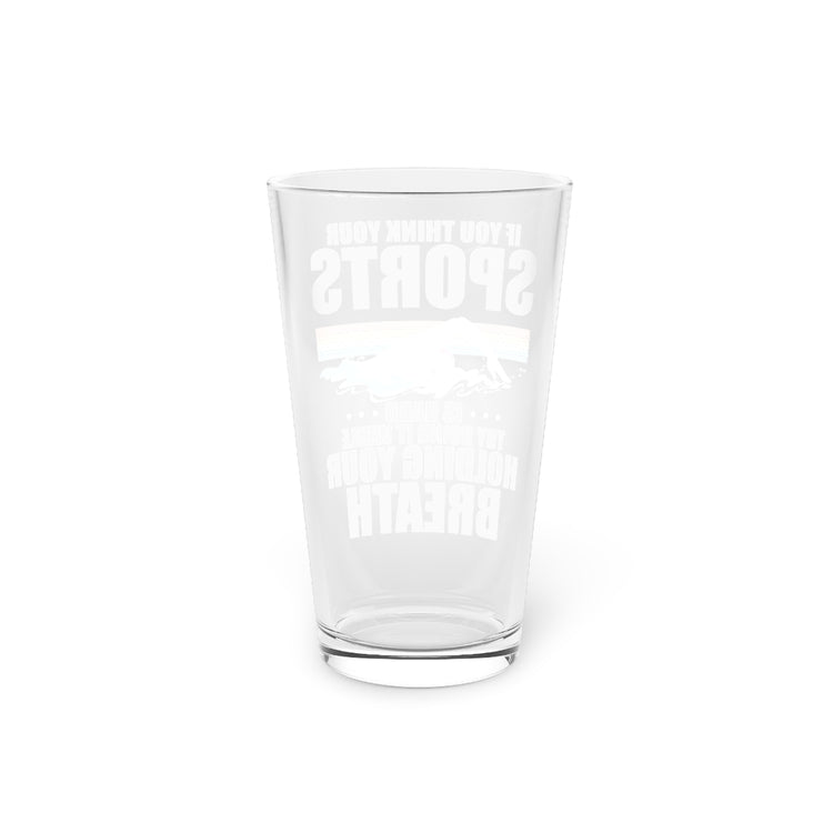 Beer Glass Pint 16oz  Humorous Summertime Swimmers Backstroke Water Sports Lover Hilarious Athlete