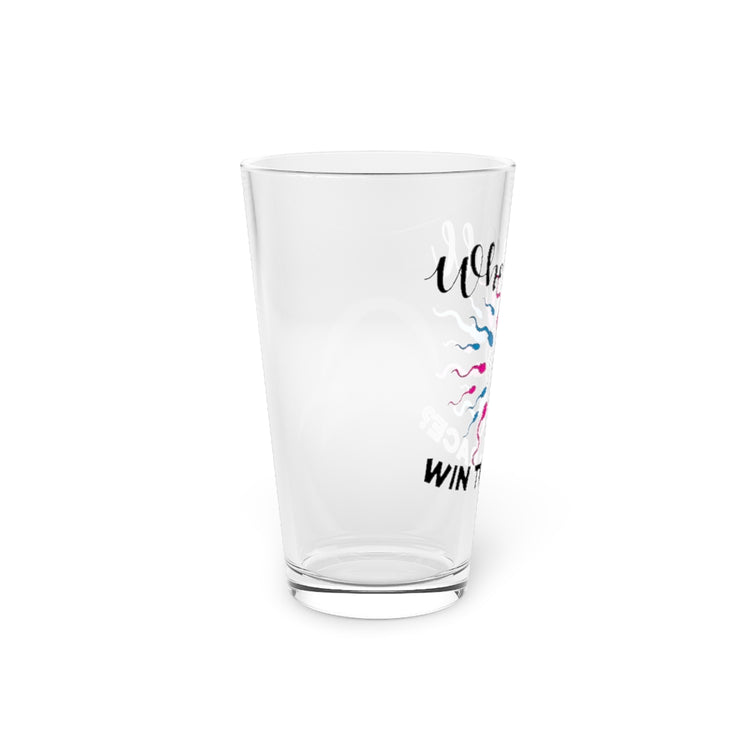 Beer Glass Pint 16oz Who Will Win The Race Funny Gender Announcement