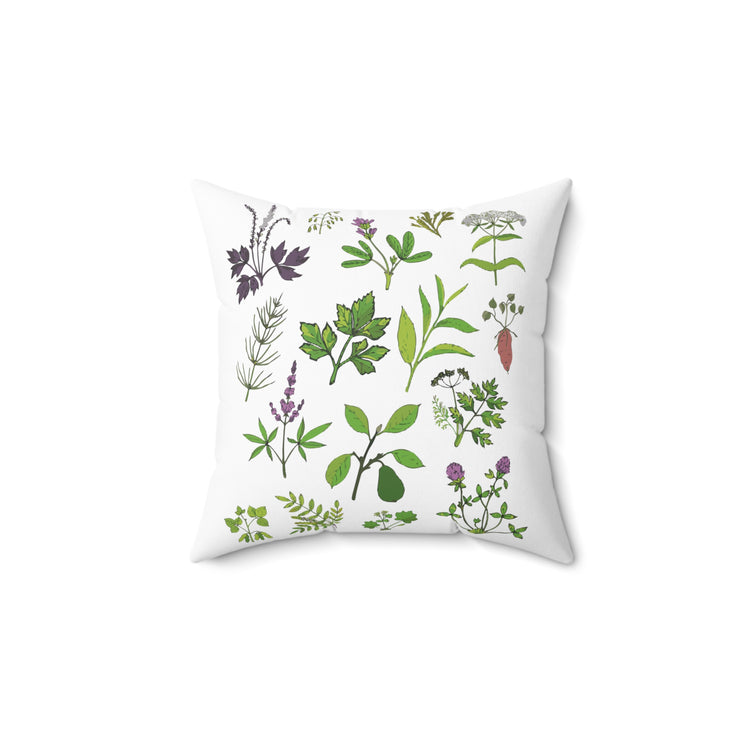 Botanical Print Plant Spun Polyester Square Pillow