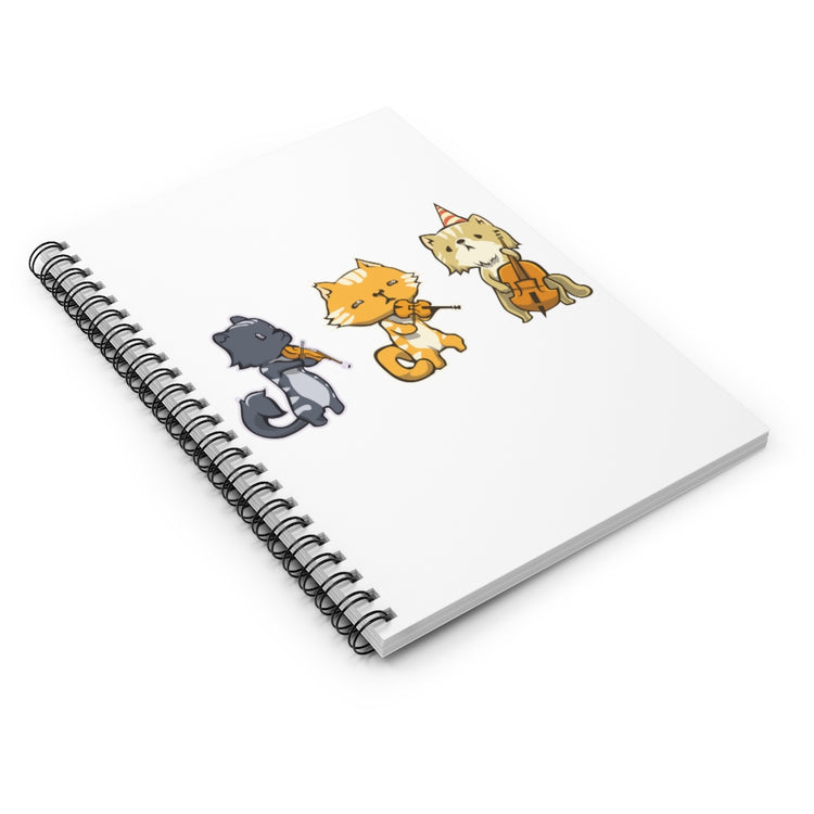 Spiral Notebook  Funny Novelty Musician Instrument  Gift Humorous Kittens Playing Violin Cute Graphic