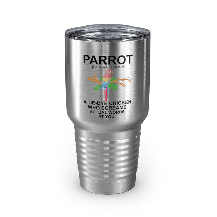 30oz Tumbler Stainless Steel Colors Humorous Parrot Cockatoo Cockatiels Colored Birds Enthusiast Novelty Parakeet