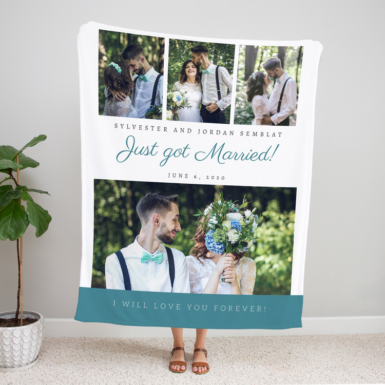 Personalized Wedding Anniversary Photo Blanket