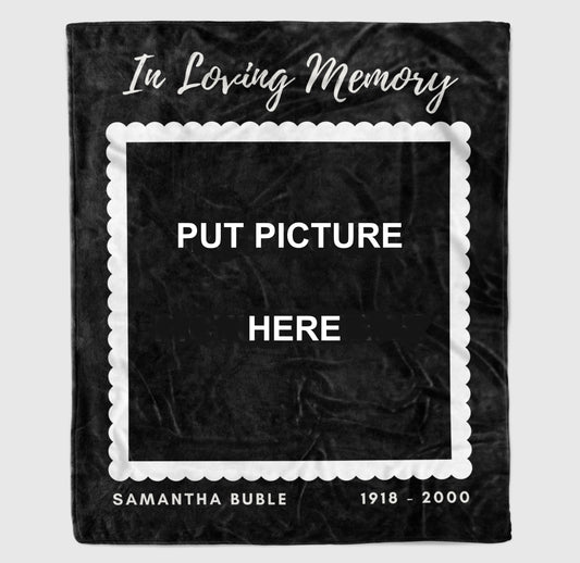 Personalized Photo Name Memorial Blanket