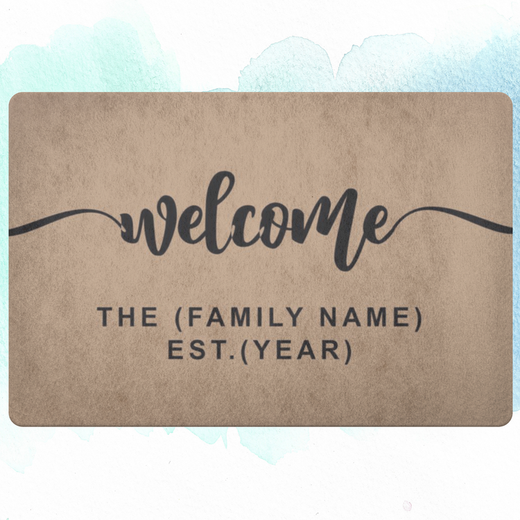 Personalized Family Name Welcome Door Mat
