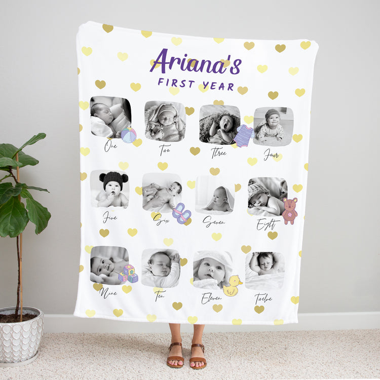 Personalized Baby Milestone Photo Blanket