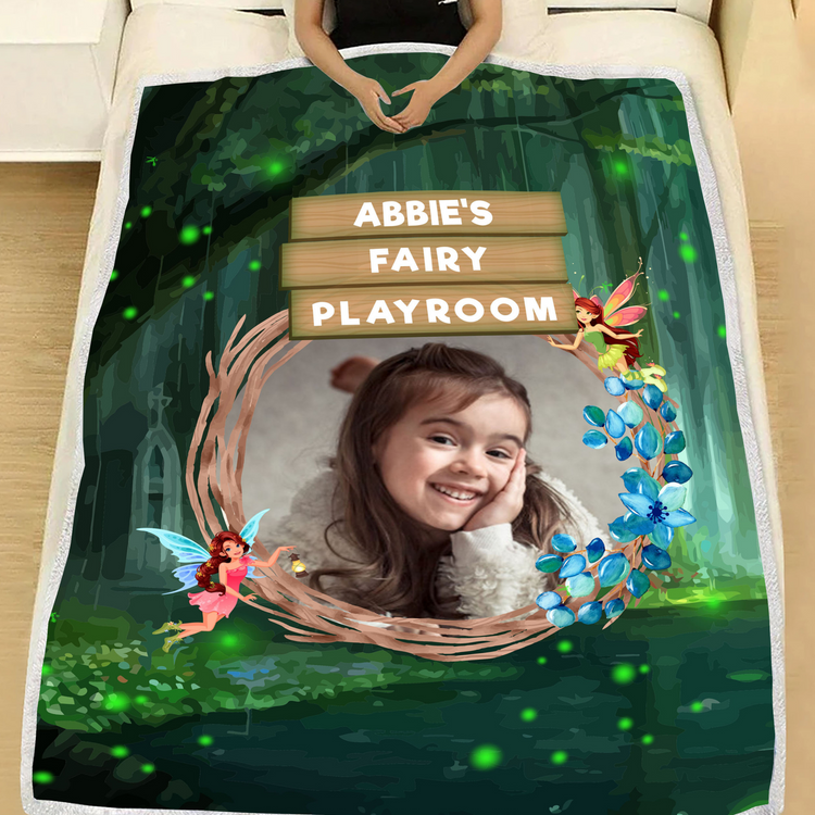 Personalized Enchanted forest Photo Blanket