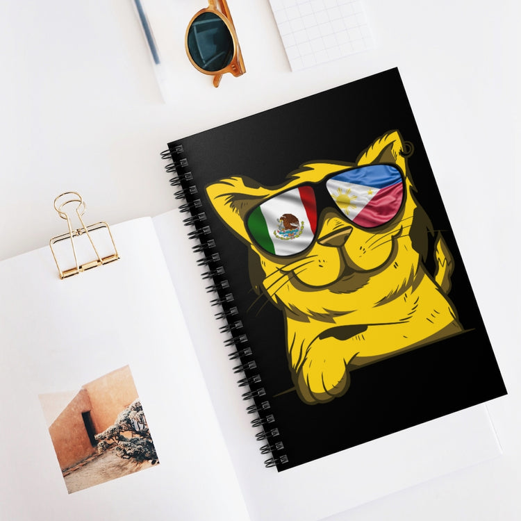 Spiral Notebook  Funny Filipino Kitten Enthusiasts Mexican Women Men Pinoy Humorous Asians Mexico Kitties Puns Philippines