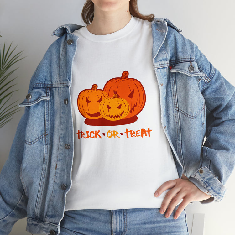 Shirt Funny Trick Or Treat Pumpkin Jack O Halloween Playful costume Lantern Graphic T-Shirt Unisex Heavy Cotton Tee