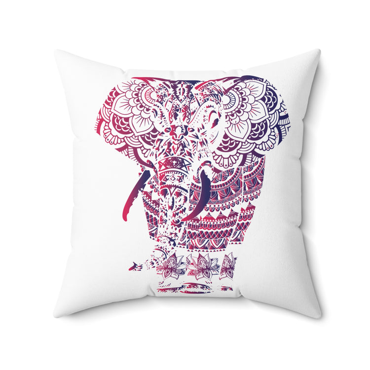 elephant mandala project Ornate Art Style Spun Polyester Square Pillow