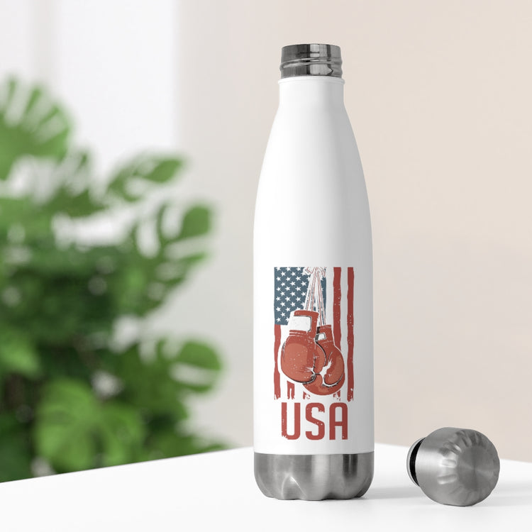 20oz Insulated Bottle Novelty USA Boxer Gloves Nationalistic Sparring Grappling Hilarious