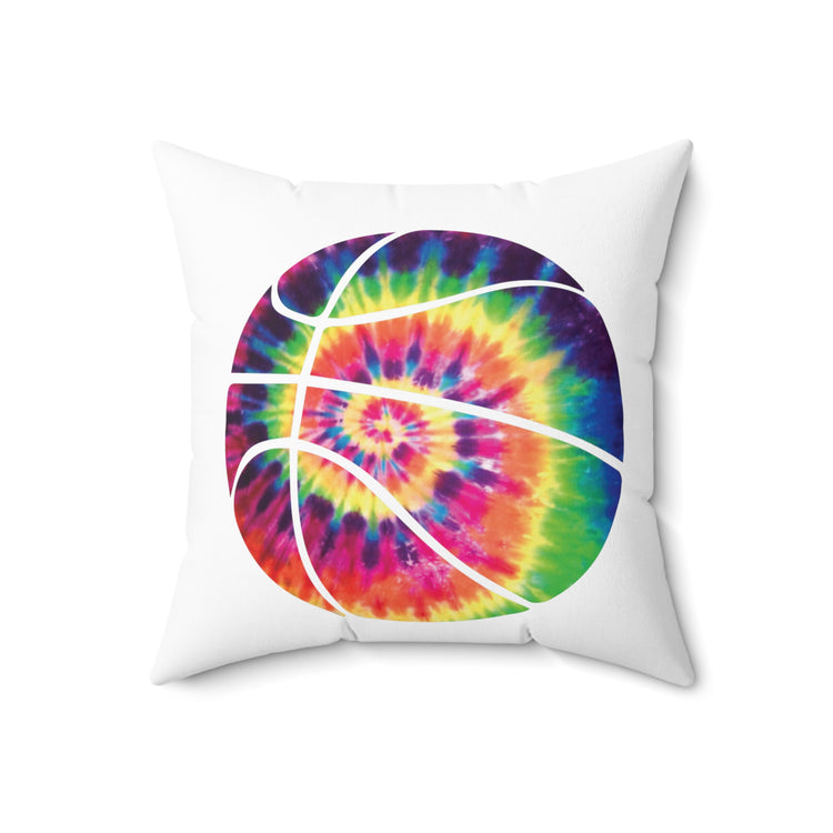 Classic Retro Basket Ball Colorful Spun Polyester Square Pillow