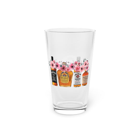 Beer Glass Pint 16oz  Floral Whiskey Cowgirl Gift For Her Birthday