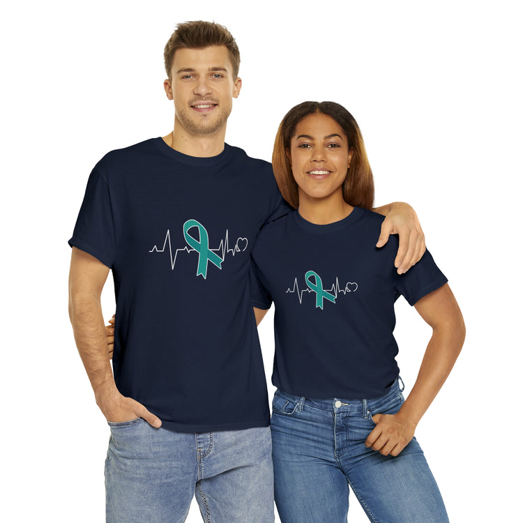 Shirt Funny Ovarian Cancer Awareness Supporters Survivor Support Novelty Medical Health T-Shirt Unisex Heavy Cotton Tee