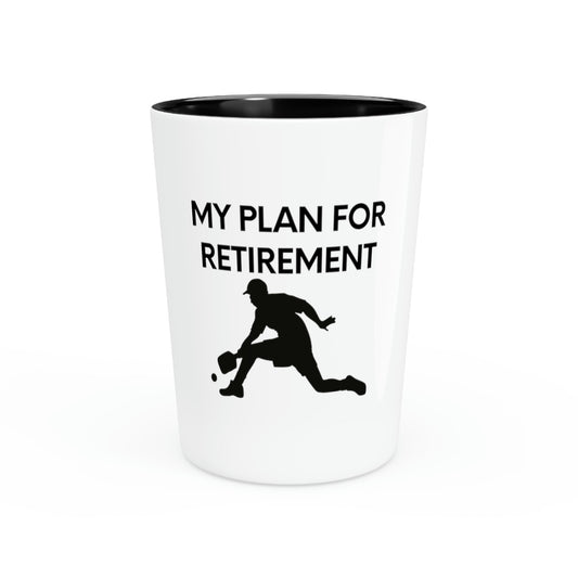 Shot Glass Party Ceramic Tequila Humorous Saying My Retirement Plan Pickleball Introverted Sport Humor Sports  Dinks