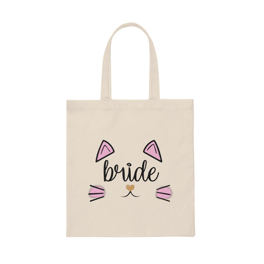 Bride Cat Bachelorette Team Bride Shirt Bridal Party Shower Gift Bridesmaid Shirts Canvas Tote Bag