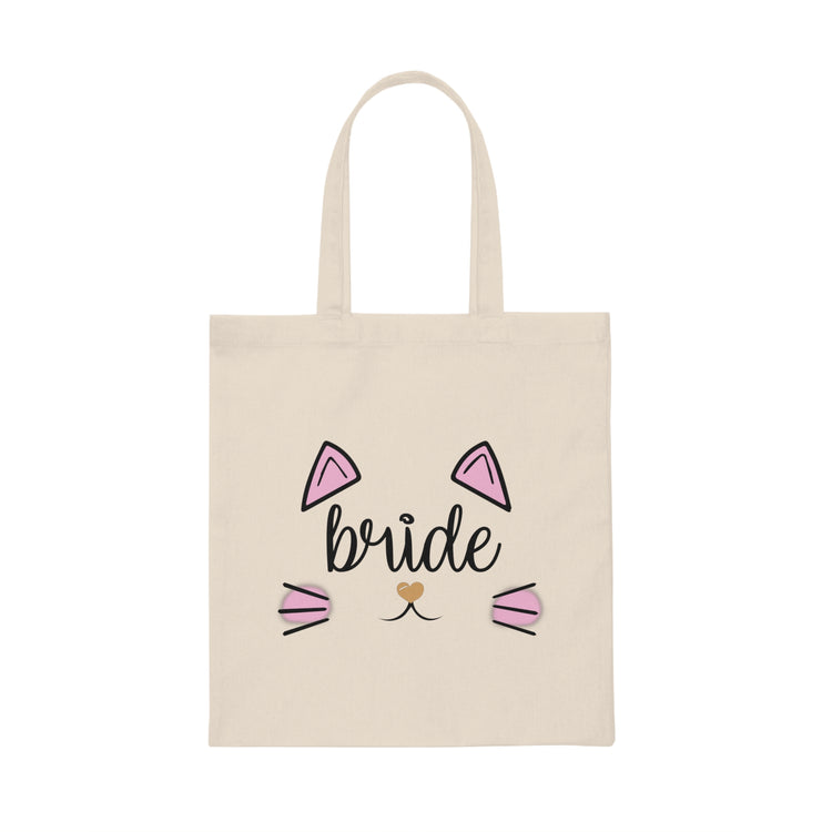 Bride Cat Bachelorette Team Bride Shirt Bridal Party Shower Gift Bridesmaid Shirts Canvas Tote Bag