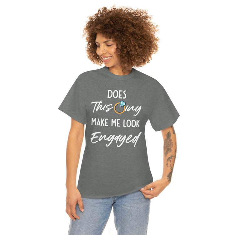 Humorous Delighted Fiancee Sarcastic Statements Line Puns Hilarious Bragging Bride Mockeries Wedding Sayings Black Shirt / White Print for