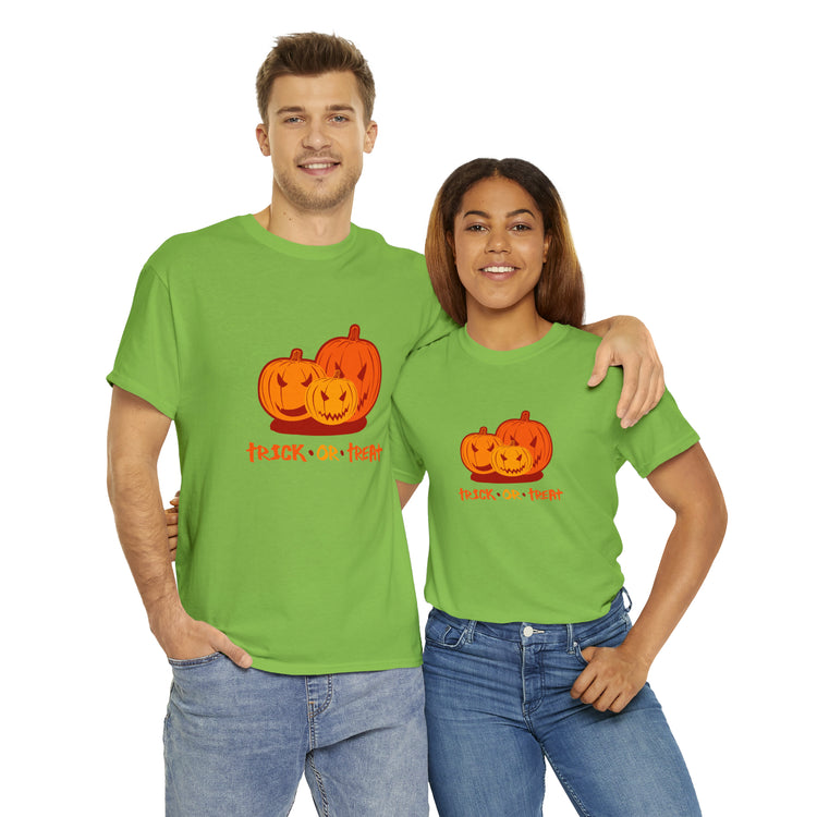 Shirt Funny Trick Or Treat Pumpkin Jack O Halloween Playful costume Lantern Graphic T-Shirt Unisex Heavy Cotton Tee