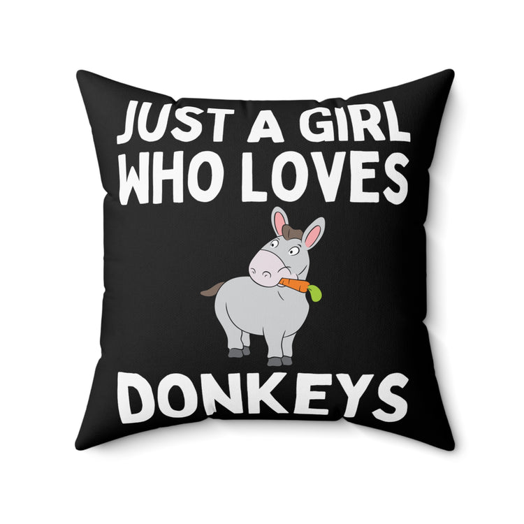 Hilarious Horseback Riding Horses Foal Donkey Enthusiast Humorous Racehorse Town Country Eohippus Lover Spun Polyester Square Pillow