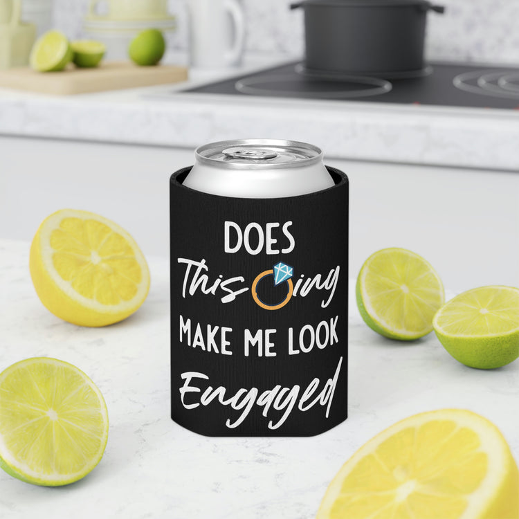 Beer Can Cooler Sleeve Humorous Delighted Fiancee Sarcastic Puns Hilarious Bragging Bride Mockeries Wedding