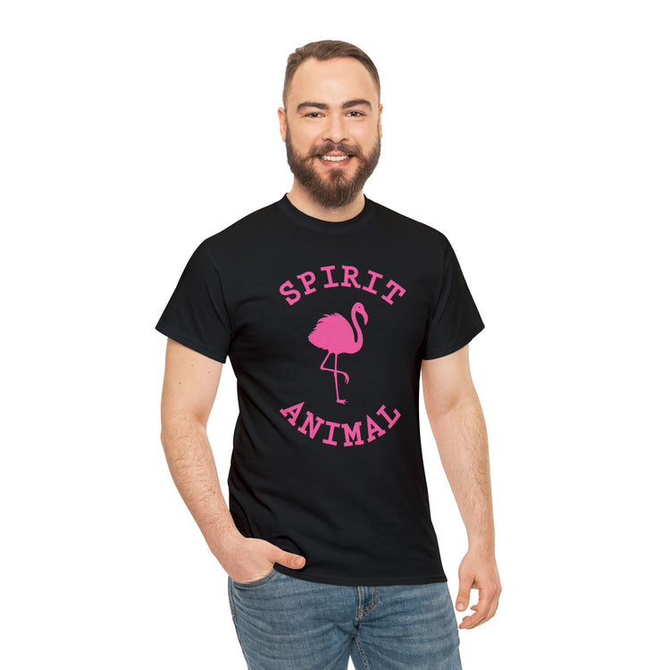 Shirt Funny Spirit Animal Flamingo Bird Lover Wildlife Colorful Hilarious Nature Unique T-Shirt Unisex Heavy Cotton Tee